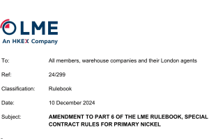 LME To Amend Parts Of Original Nickel Special Contract Rules